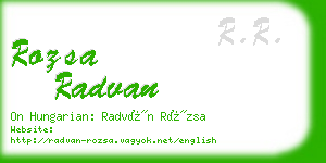 rozsa radvan business card